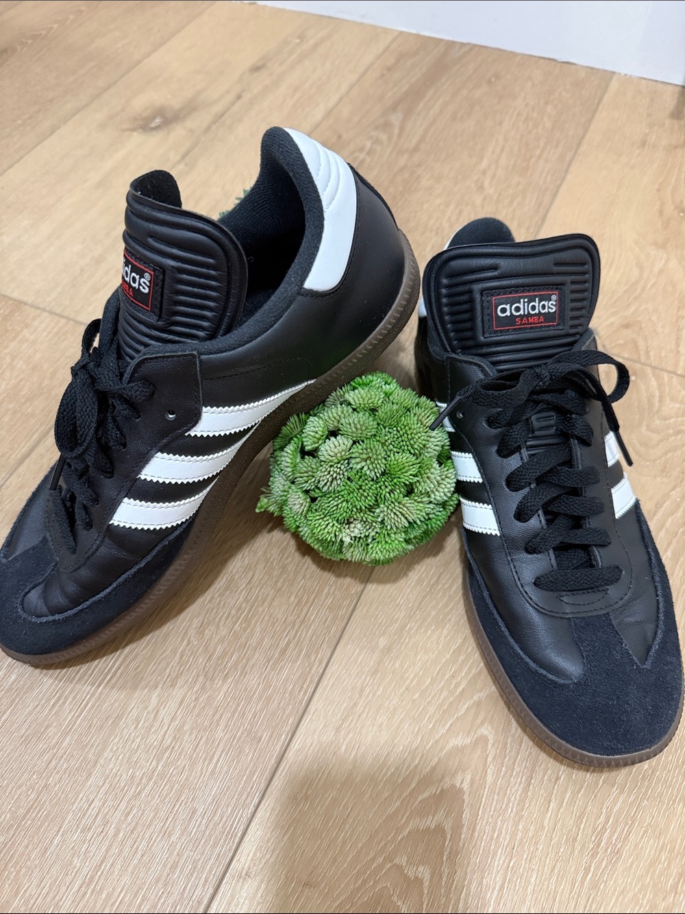 adidas Black and White Men’s Samba Low-Top Sneakers - 9